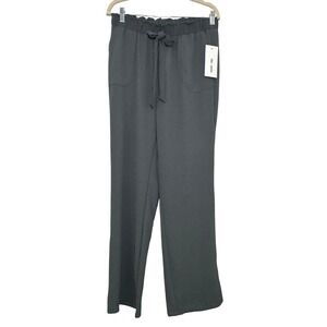 Chloe + Jasmine Cool Slate Wide Leg Paperbag Waist Tie Front Pants 110016247 M